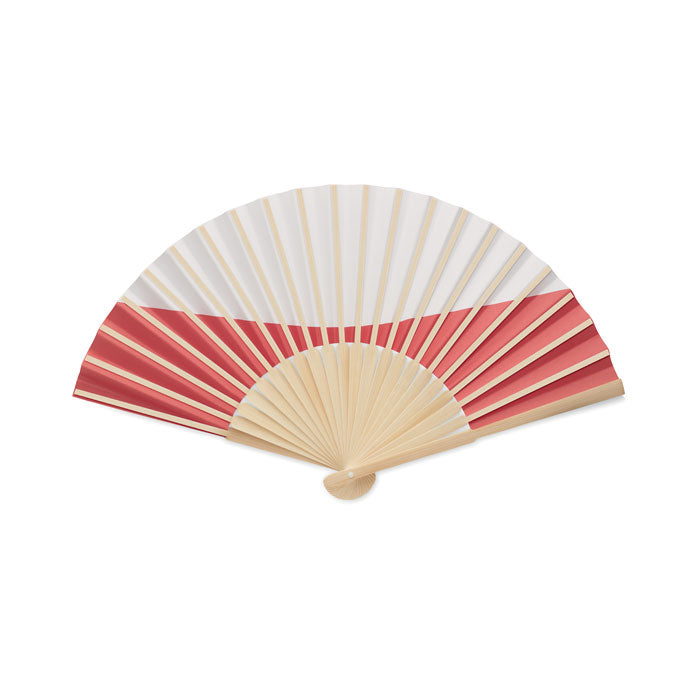Manual Bamboo Fan with Flag Design