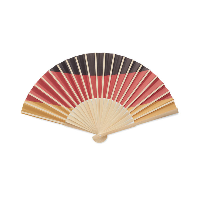 Manual Bamboo Fan with Flag Design
