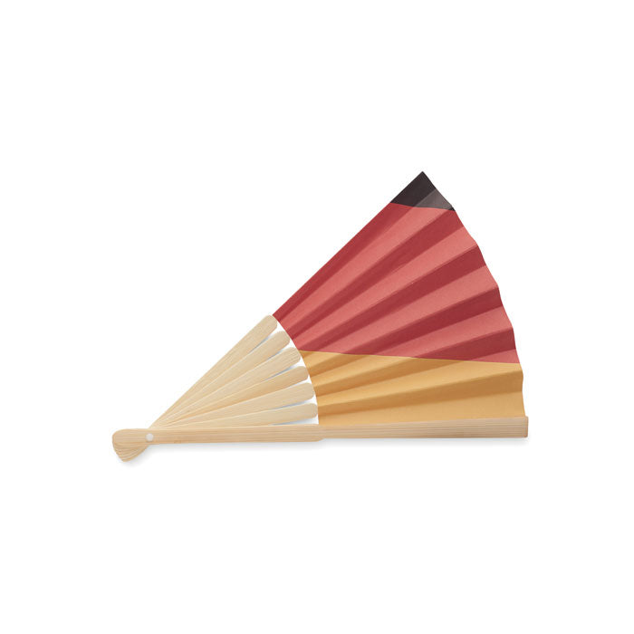Manual Bamboo Fan with Flag Design