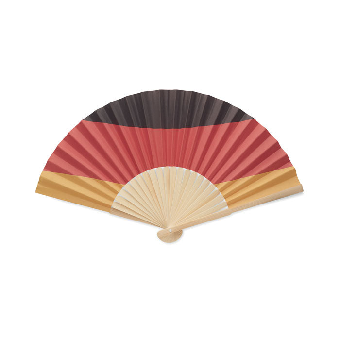 Manual Bamboo Fan with Flag Design
