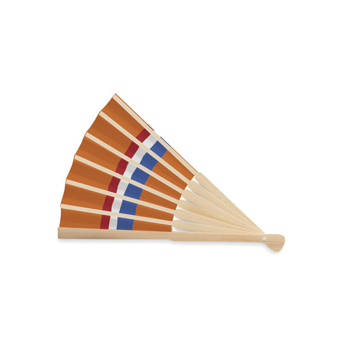 Manual Bamboo Fan with Flag Design