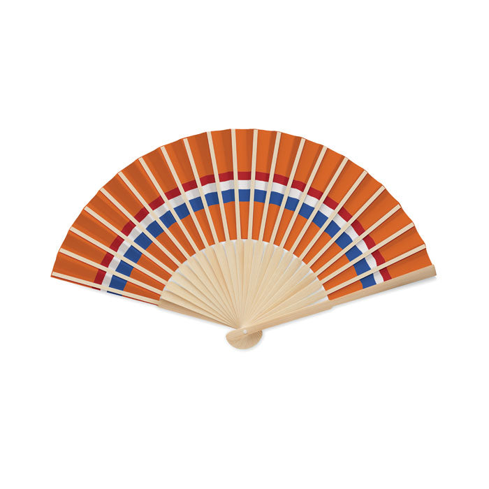 Manual Bamboo Fan with Flag Design
