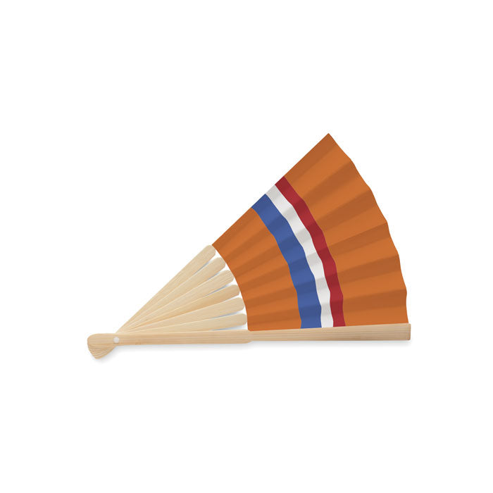 Manual Bamboo Fan with Flag Design
