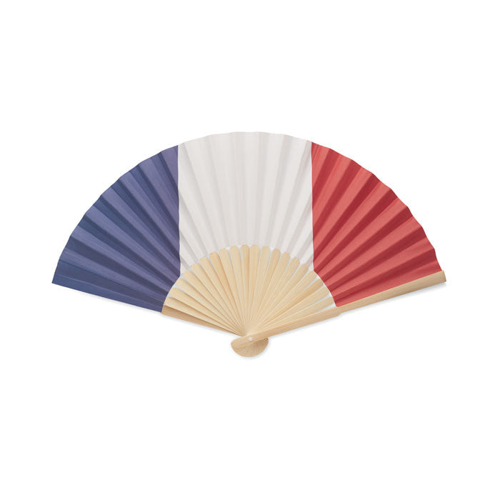 Manual Bamboo Fan with Flag Design