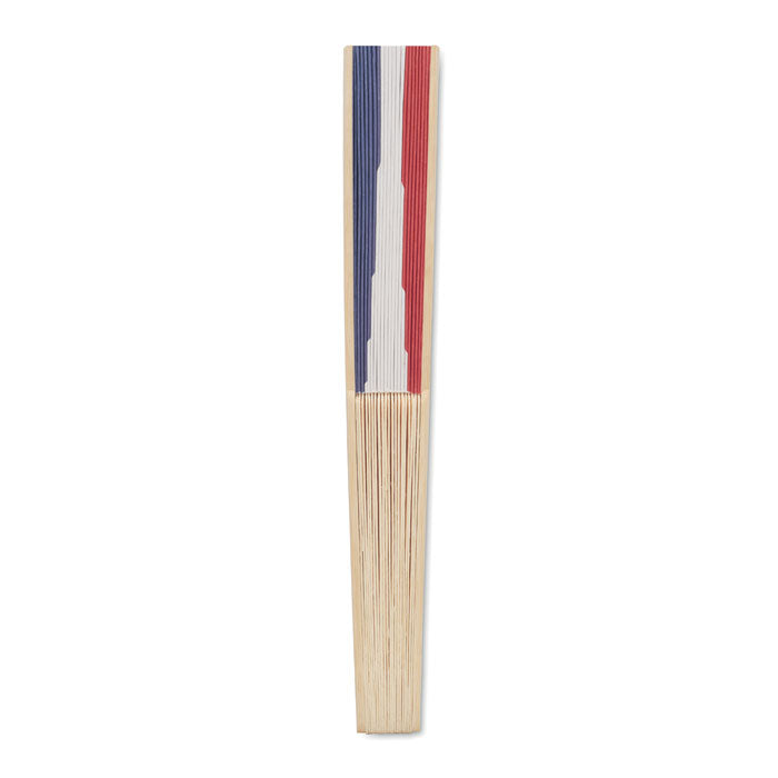 Manual Bamboo Fan with Flag Design