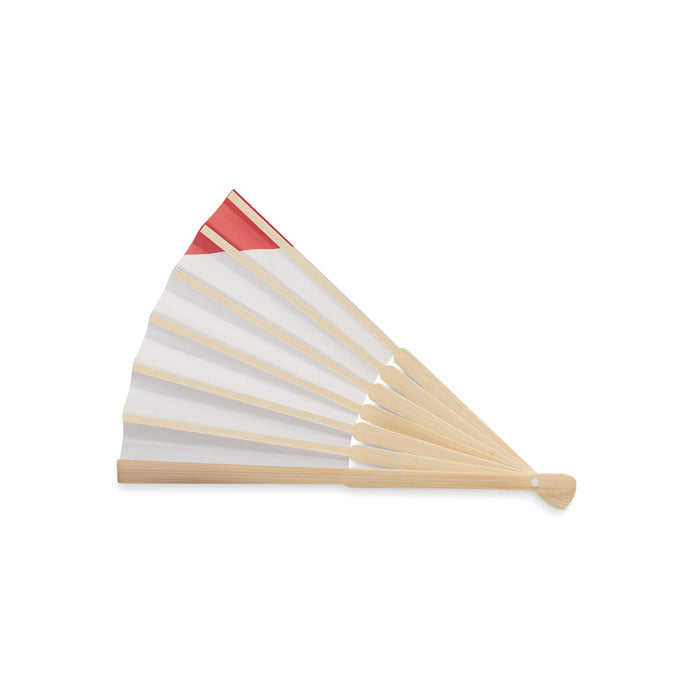 Manual Bamboo Fan with Flag Design