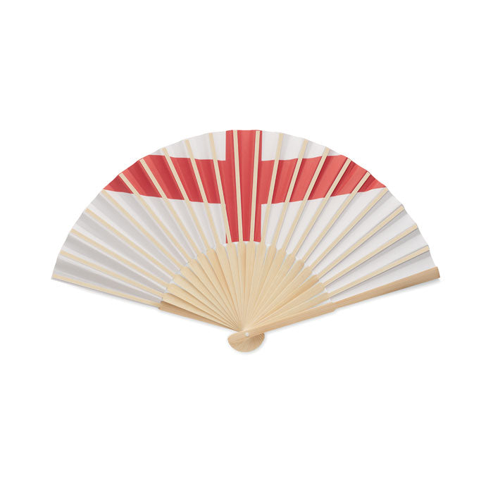 Manual Bamboo Fan with Flag Design