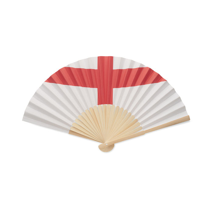 Manual Bamboo Fan with Flag Design