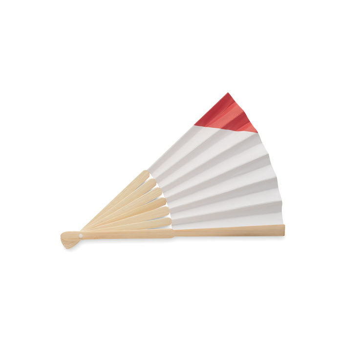 Manual Bamboo Fan with Flag Design