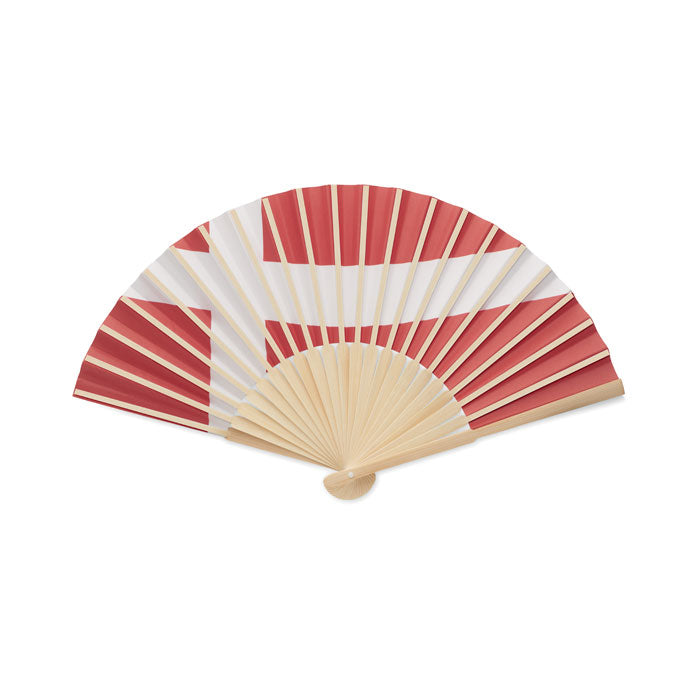 Manual Bamboo Fan with Flag Design