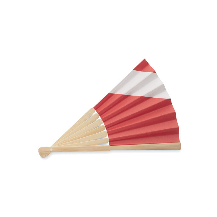 Manual Bamboo Fan with Flag Design