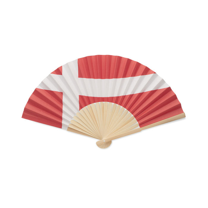 Manual Bamboo Fan with Flag Design