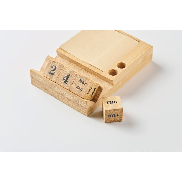Bamboo Desktop Calendar with Phone Holder