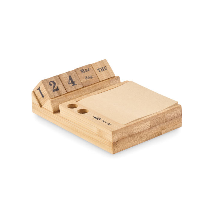 Bamboo Desktop Calendar with Phone Holder