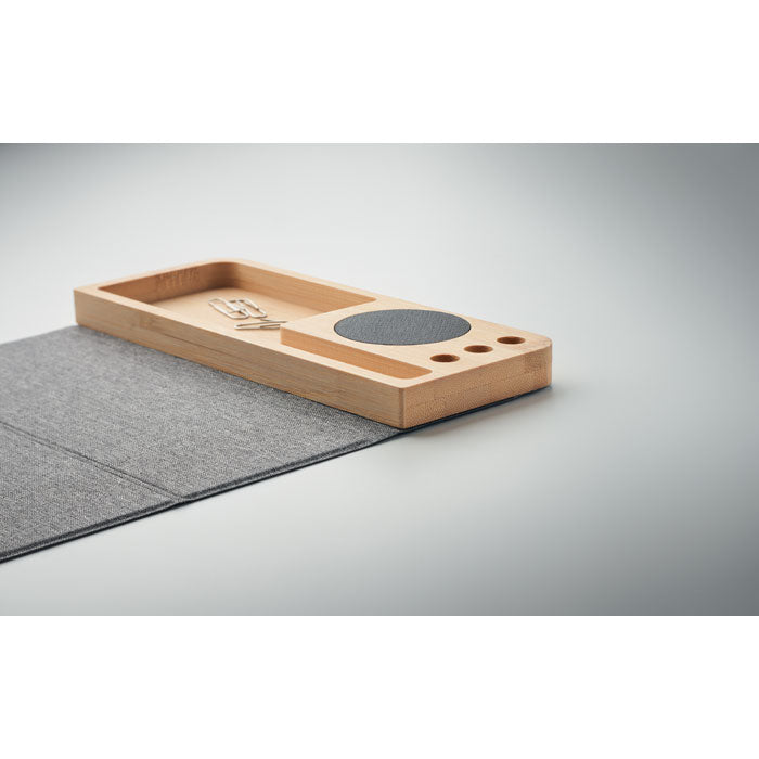 Wireless Charger and Desk Organiser in Bamboo