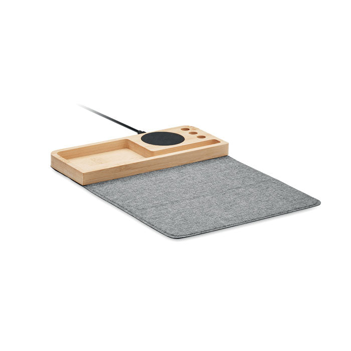 Wireless Charger and Desk Organiser in Bamboo
