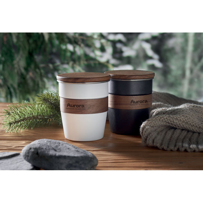 Single Walled Tumbler with Walnut Grip