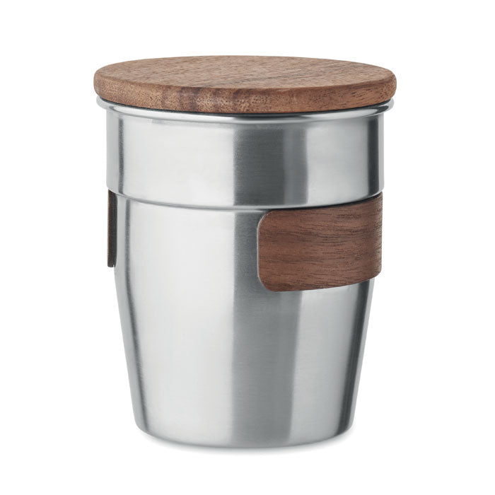 Single Walled Tumbler with Walnut Grip