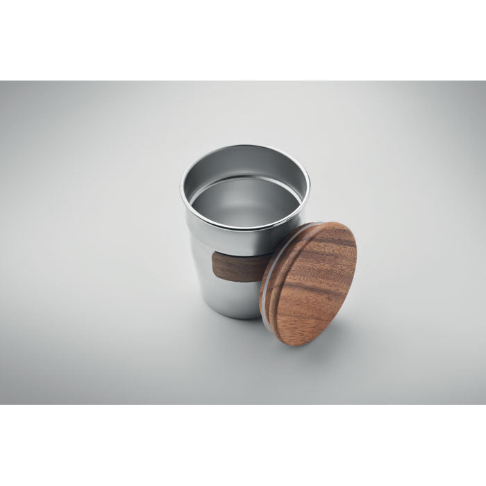 Single Walled Tumbler with Walnut Grip