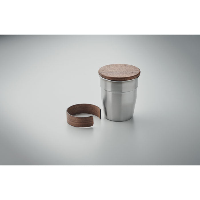 Single Walled Tumbler with Walnut Grip