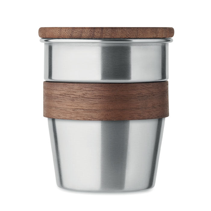 Single Walled Tumbler with Walnut Grip