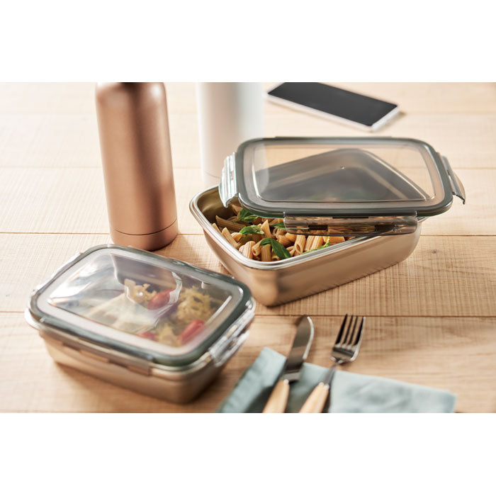 Lunch Box with 4 Side Clasp Closure