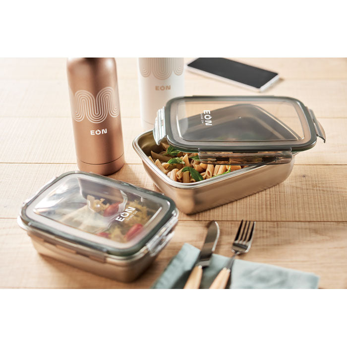 Lunch Box with 4 Side Clasp Closure