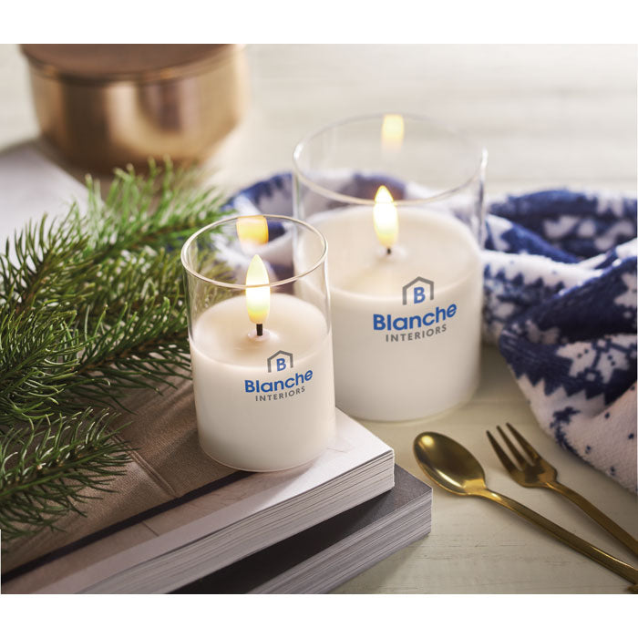 LED Candle in Glass Holder