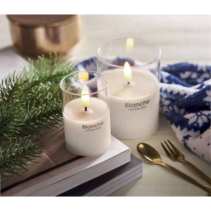 LED Candle in Glass Holder