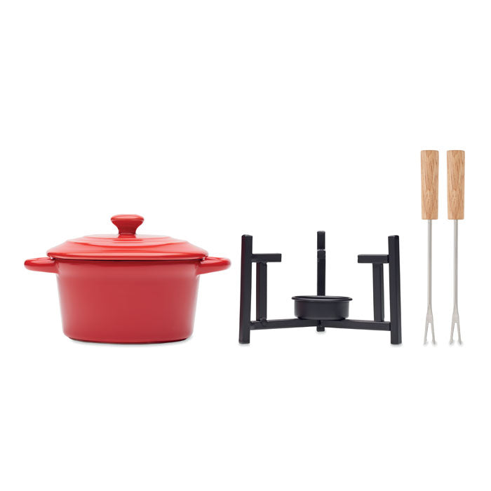 Ceramic Fondue Set with Lid