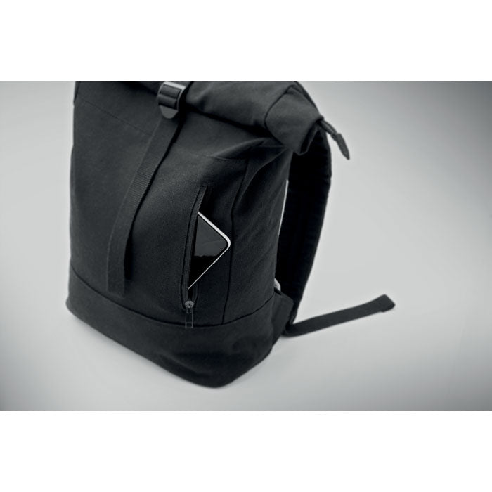 Zippered Rolltop Laptop Backpack