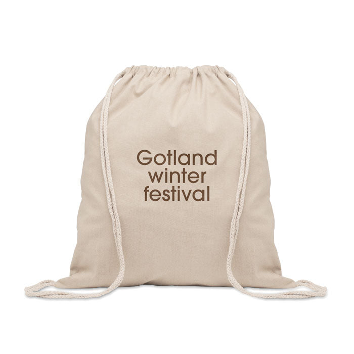 Recycled Cotton Drawstring Bag with Natural Cord