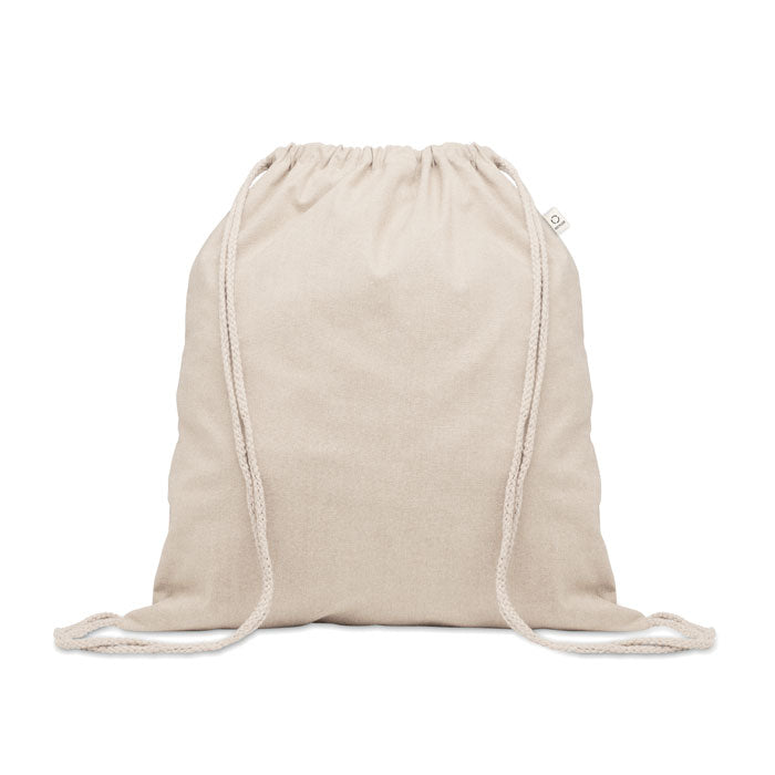 Recycled Cotton Drawstring Bag with Natural Cord