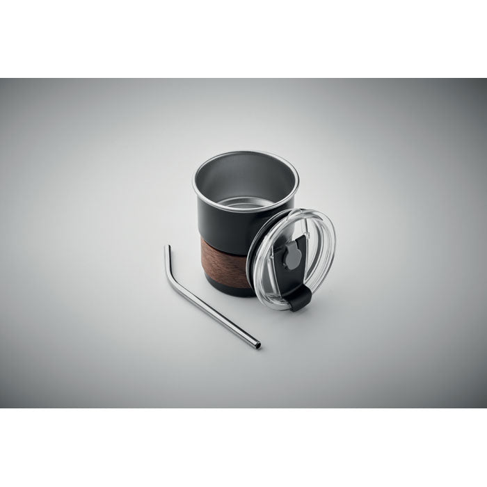 Single Walled Stainless Steel and Wood Tumbler