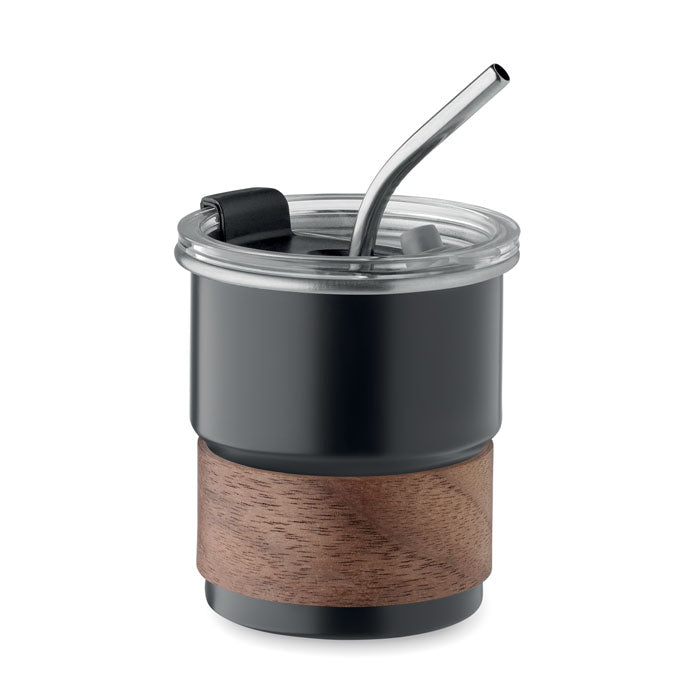 Single Walled Stainless Steel and Wood Tumbler