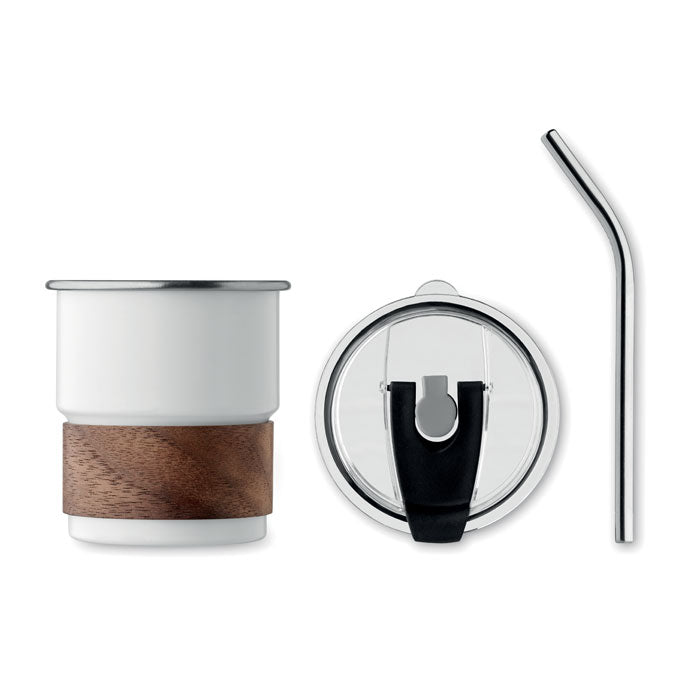 Single Walled Stainless Steel and Wood Tumbler