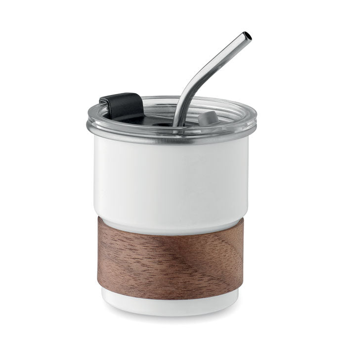 Single Walled Stainless Steel and Wood Tumbler