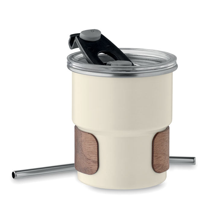 Single Walled Stainless Steel and Wood Tumbler
