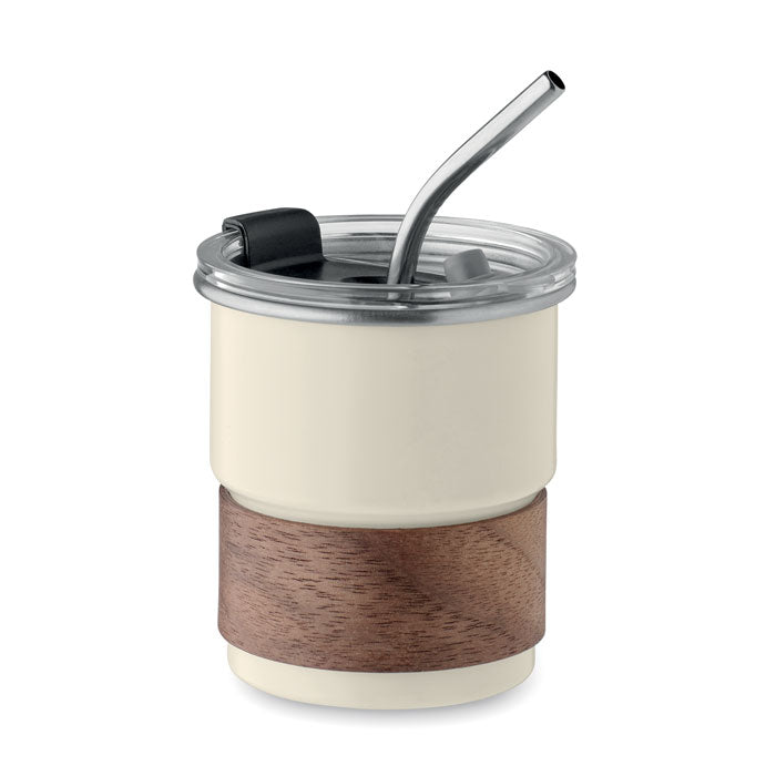 Single Walled Stainless Steel and Wood Tumbler
