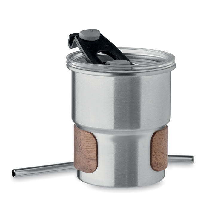 Single Walled Stainless Steel and Wood Tumbler