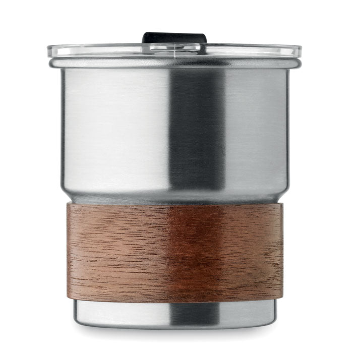 Single Walled Stainless Steel and Wood Tumbler
