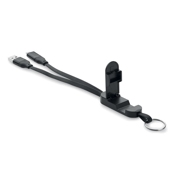 2-in-1 Charging Cable Keyring and Phone Stand