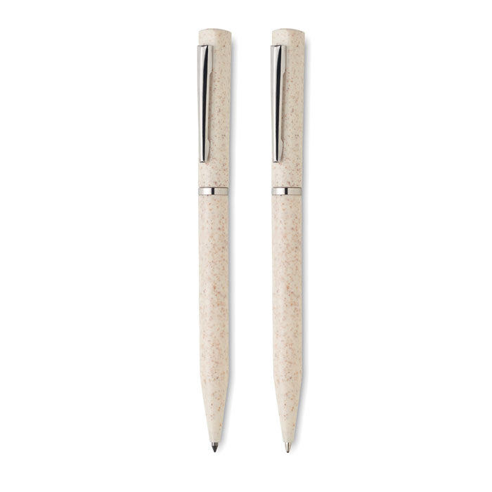 Wheat Straw Twist Ballpoint and Inkless Pen Set