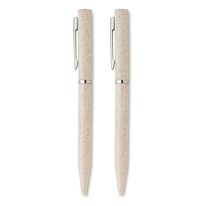 Wheat Straw Twist Ballpoint and Inkless Pen Set