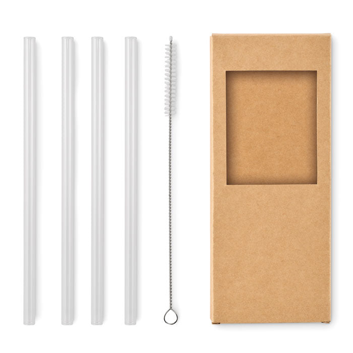 Reusable Glass Straws Set