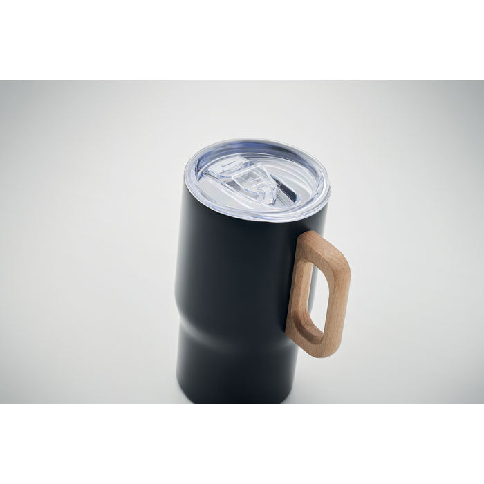 Double Walled Tumbler with Wooden Handle