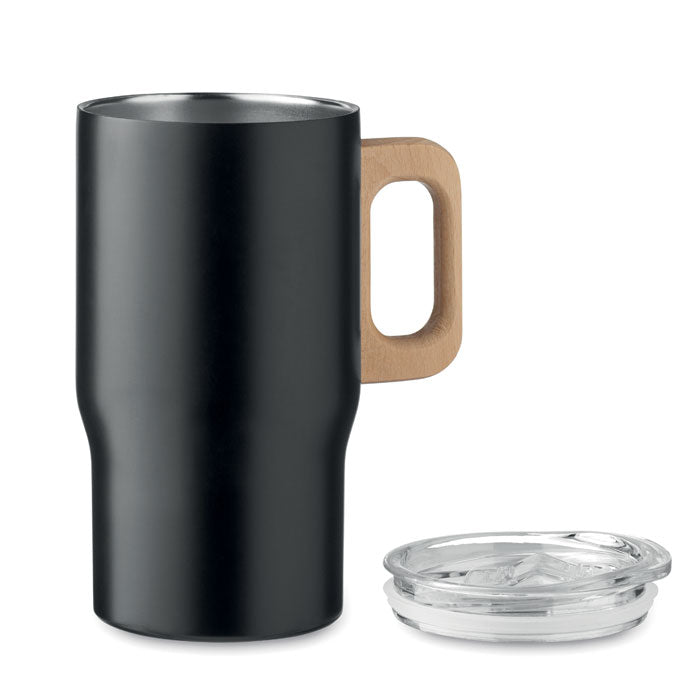 Double Walled Tumbler with Wooden Handle