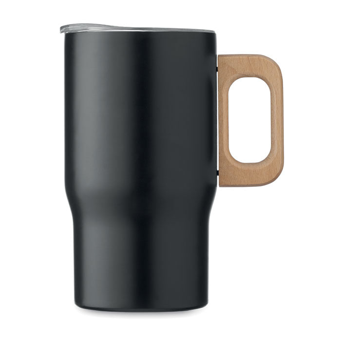 Double Walled Tumbler with Wooden Handle