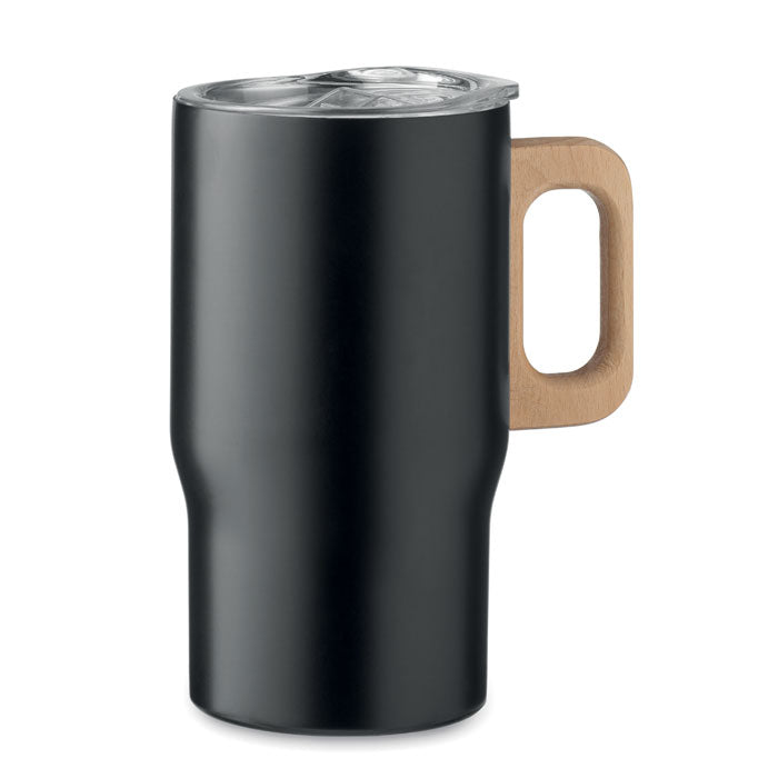 Double Walled Tumbler with Wooden Handle