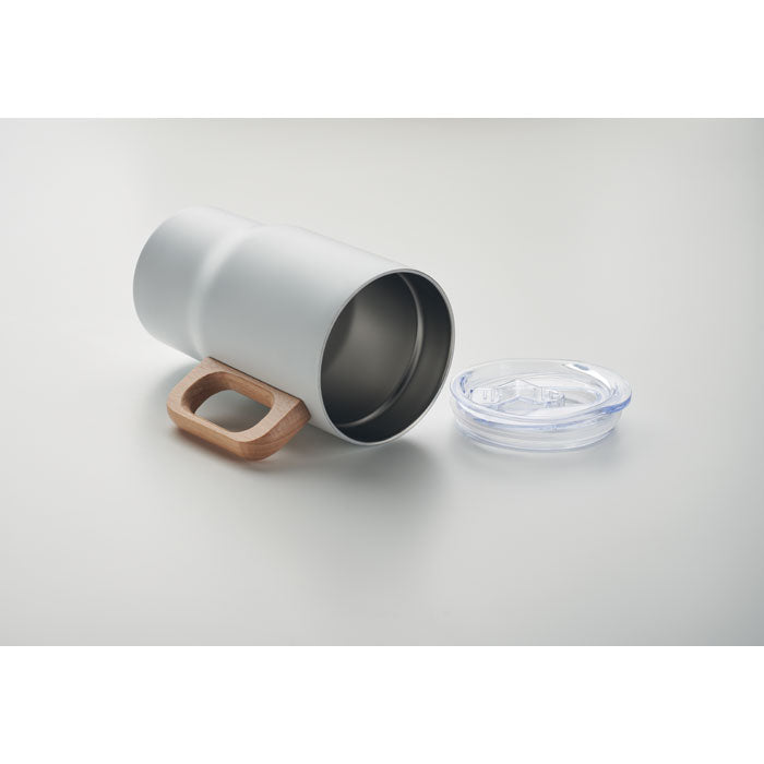 Double Walled Tumbler with Wooden Handle